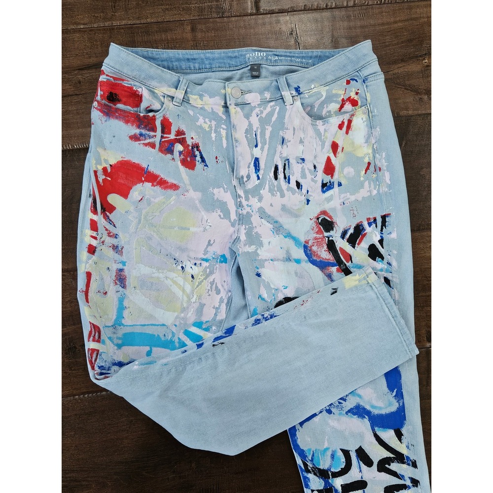 Y2K Streetwear Grunge Skateboarding Vibe Paint Splatter womens jeans 16